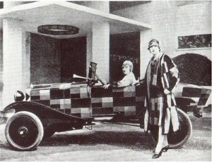 Sonia Delaunay's simultaneous fashion for liberated women and speedy cars, 1923.